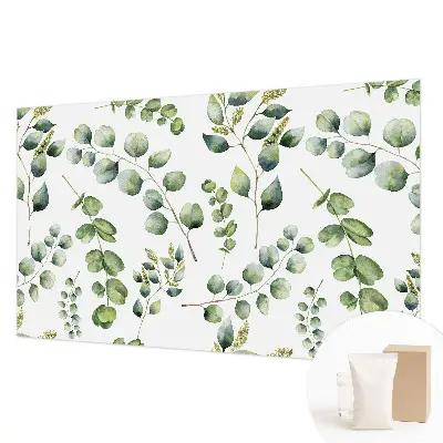 Modern fotobehang met groene bladeren als motief