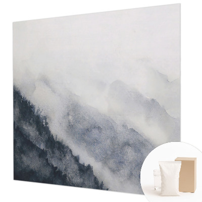 Fotobehang voor de woonkamer met motief van bergmist