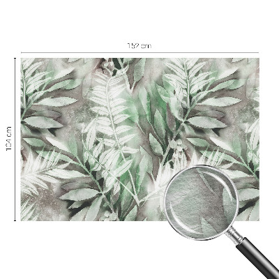 Uniek fotobehang met aquarelbladeren als ontwerp
