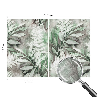 Uniek fotobehang met aquarelbladeren als ontwerp