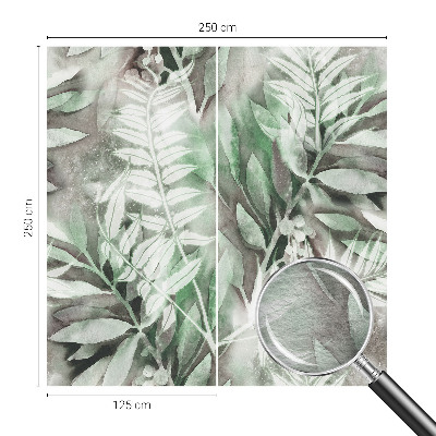 Uniek fotobehang met aquarelbladeren als ontwerp