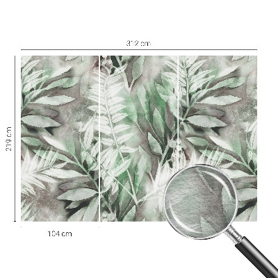 Uniek fotobehang met aquarelbladeren als ontwerp
