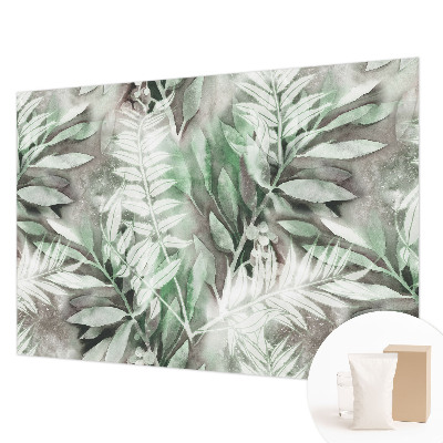 Uniek fotobehang met aquarelbladeren als ontwerp