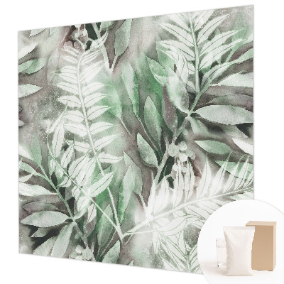 Uniek fotobehang met aquarelbladeren als ontwerp