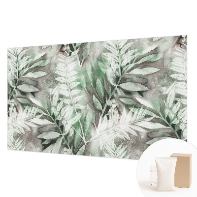 Uniek fotobehang met aquarelbladeren als ontwerp