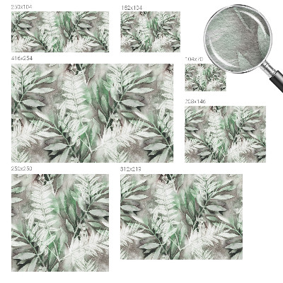 Uniek fotobehang met aquarelbladeren als ontwerp