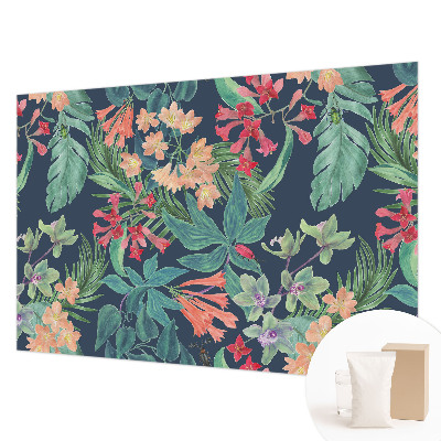 Kwalitatief fotobehang met een print van tropische bloemen