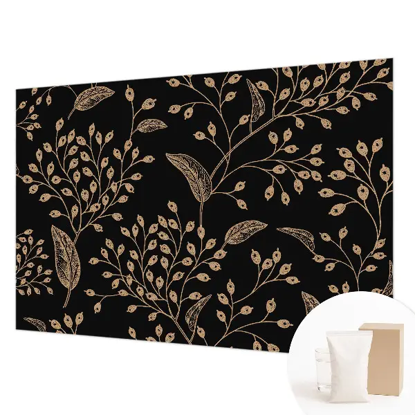 Groot fotobehang met botanische motieven in een elegante uitstraling