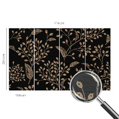 Groot fotobehang met botanische motieven in een elegante uitstraling