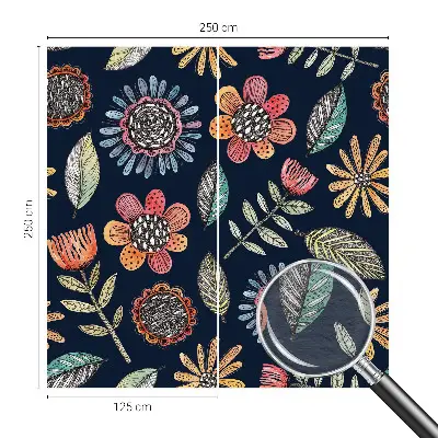 Vlies fotobehang met bloemenmozaïekprint