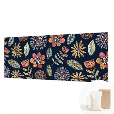 Vlies fotobehang met bloemenmozaïekprint
