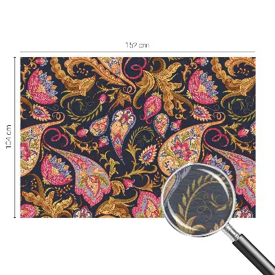 Vliesbehang fotobehang woonkamer met een kleurrijk paisley-patroon