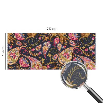 Vliesbehang fotobehang woonkamer met een kleurrijk paisley-patroon