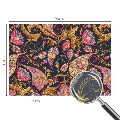 Vliesbehang fotobehang woonkamer met een kleurrijk paisley-patroon