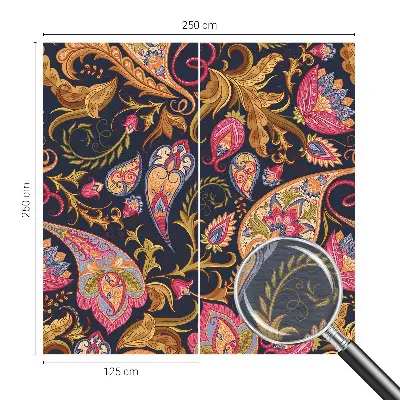Vliesbehang fotobehang woonkamer met een kleurrijk paisley-patroon