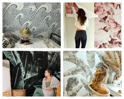 Vliesbehang fotobehang woonkamer met een kleurrijk paisley-patroon
