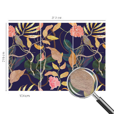 Muurbehang met een plantaardige, elegante print