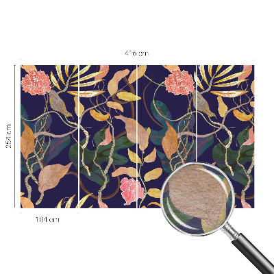 Muurbehang met een plantaardige, elegante print