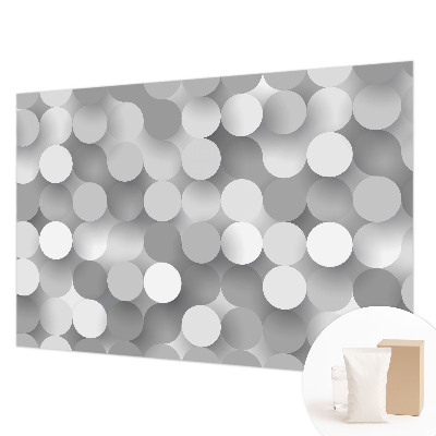 Fotobehang slaapkamer met grijze cirkels als patroon