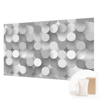 Fotobehang slaapkamer met grijze cirkels als patroon