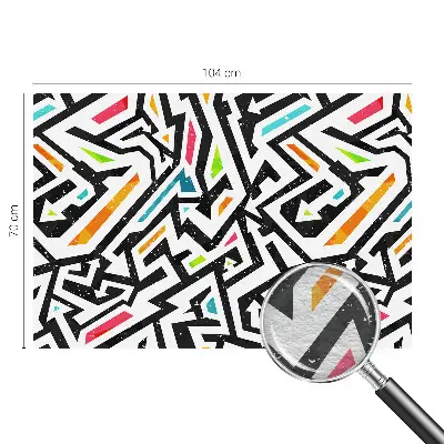 Fotobehang voor slaapkamer met een abstract mozaïekpatroon