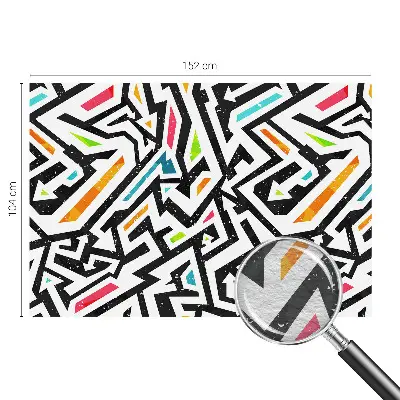 Fotobehang voor slaapkamer met een abstract mozaïekpatroon