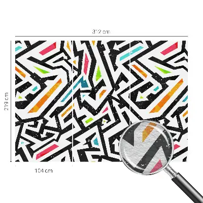 Fotobehang voor slaapkamer met een abstract mozaïekpatroon