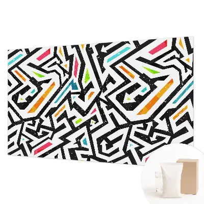 Fotobehang voor slaapkamer met een abstract mozaïekpatroon