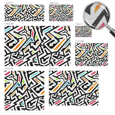 Fotobehang voor slaapkamer met een abstract mozaïekpatroon