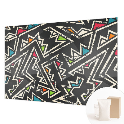 Modern fotobehang voor de woonkamer met een energetisch geometrisch motief