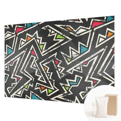 Modern fotobehang voor de woonkamer met een energetisch geometrisch motief