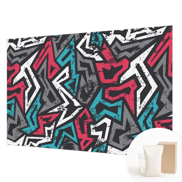 Modern fotobehang met een abstract mozaïekpatroon