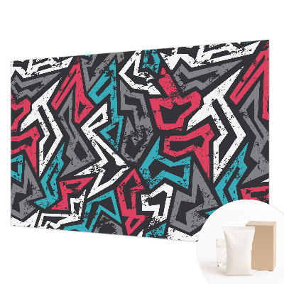 Modern fotobehang met een abstract mozaïekpatroon