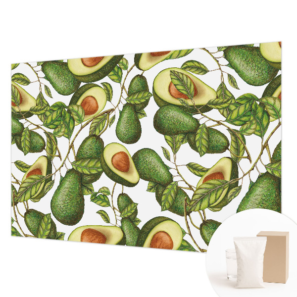 Groot fotobehang Avocado-patroon