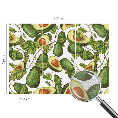 Groot fotobehang met een avocadopatroon