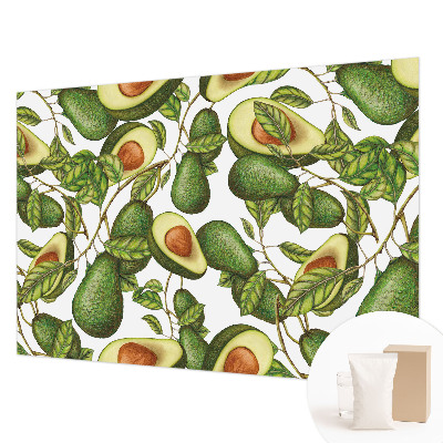 Groot fotobehang met een avocadopatroon