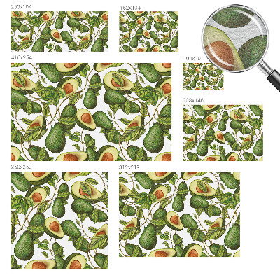 Groot fotobehang Avocado-patroon