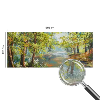 Vliesbehang fotobehang woonkamer met een idyllisch meer