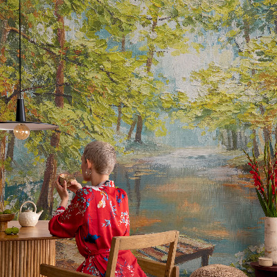Vliesbehang fotobehang woonkamer Idyllisch meer