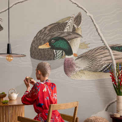 Fotobehang voor slaapkamer Rustige eenden
