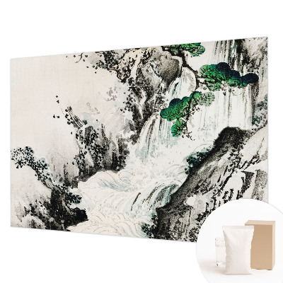 Sfeervol fotobehang met een natuurlijke waterval