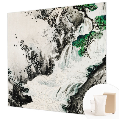Sfeervol fotobehang met een natuurlijke waterval