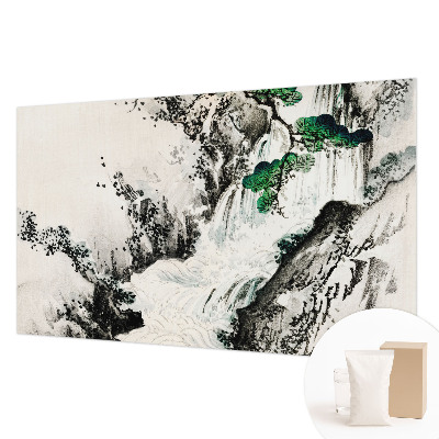 Sfeervol fotobehang met een natuurlijke waterval