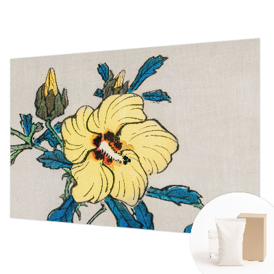 Uniek fotobehang met een gele bloem als print