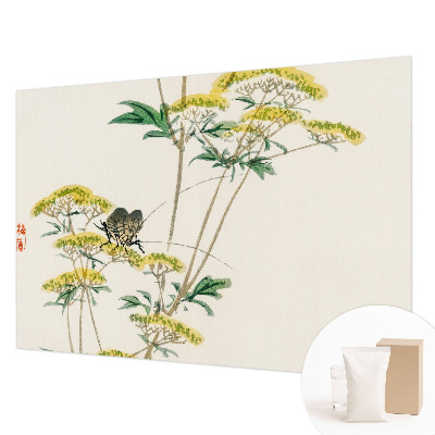 Groot fotobehang met bloemenmotief in natuurlijke kleuren