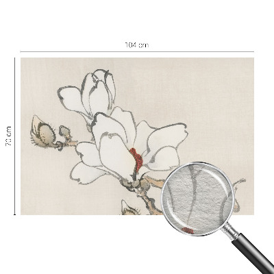 Vlies fotobehang met delicate magnolia's