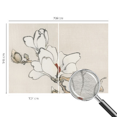 Vlies fotobehang met delicate magnolia's