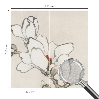 Vlies fotobehang met delicate magnolia's