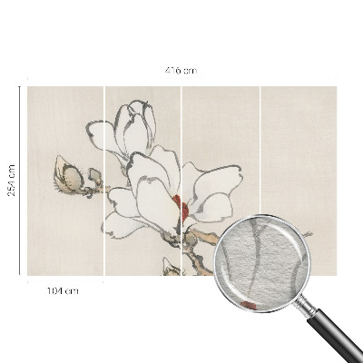 Vlies fotobehang Delicate magnolia's