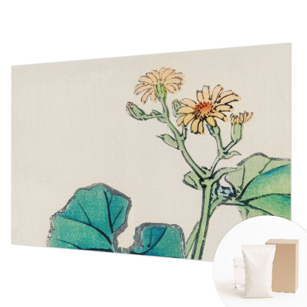 Vliesbehang fotobehang Bloem en bladeren